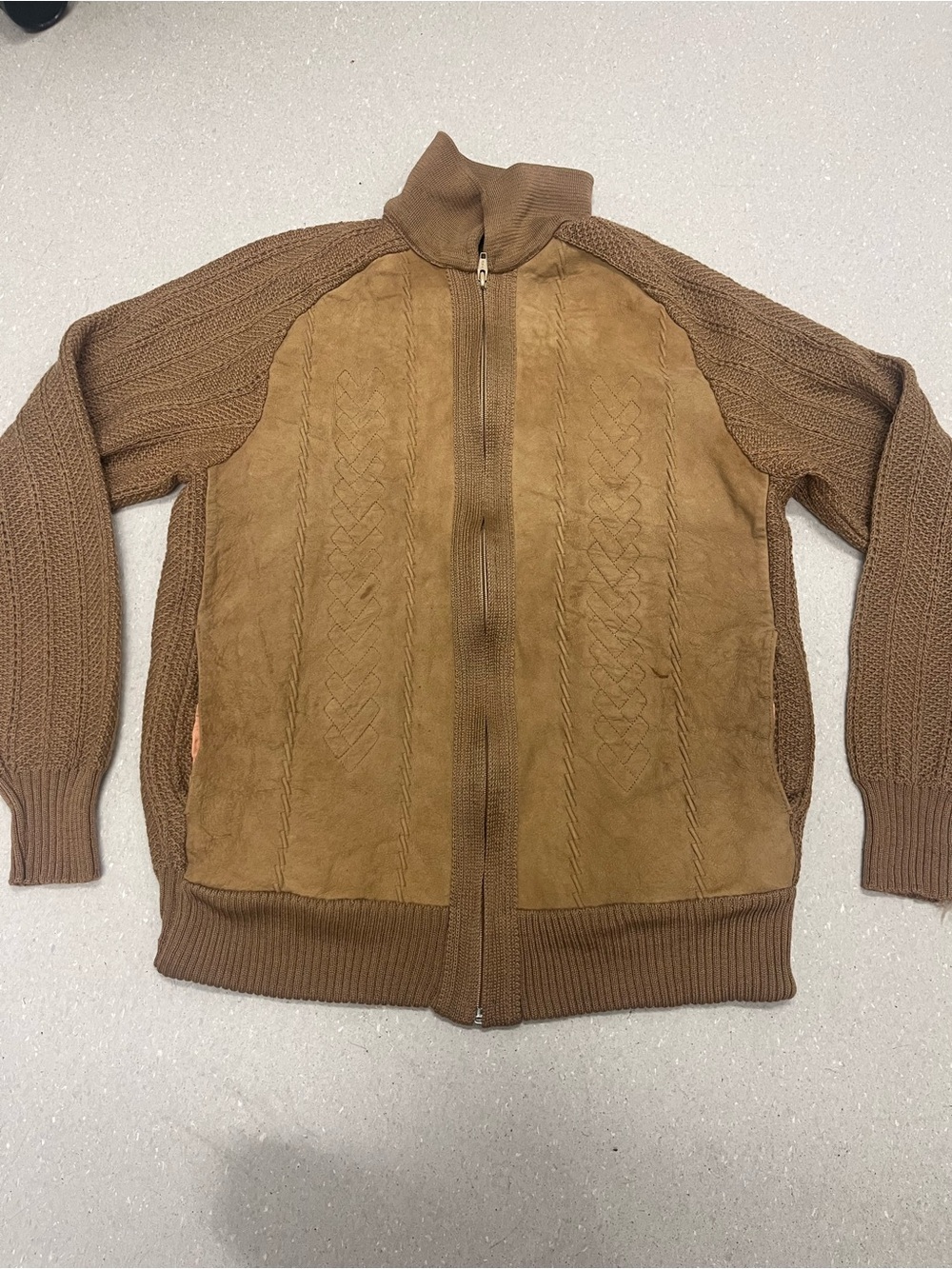 Vintage Tundra Pure Virgin Wool Zip Cardigan Sweater size large